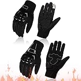 Chicingyou 2 Pairs Motorcycle Gloves Motorcycle Gear Breathable Thick and Thin Touchscreen Motorbike Gloves with Hard Shell Good Grip for Men Women Motocross Cycling, Road Racing Camping Climbing