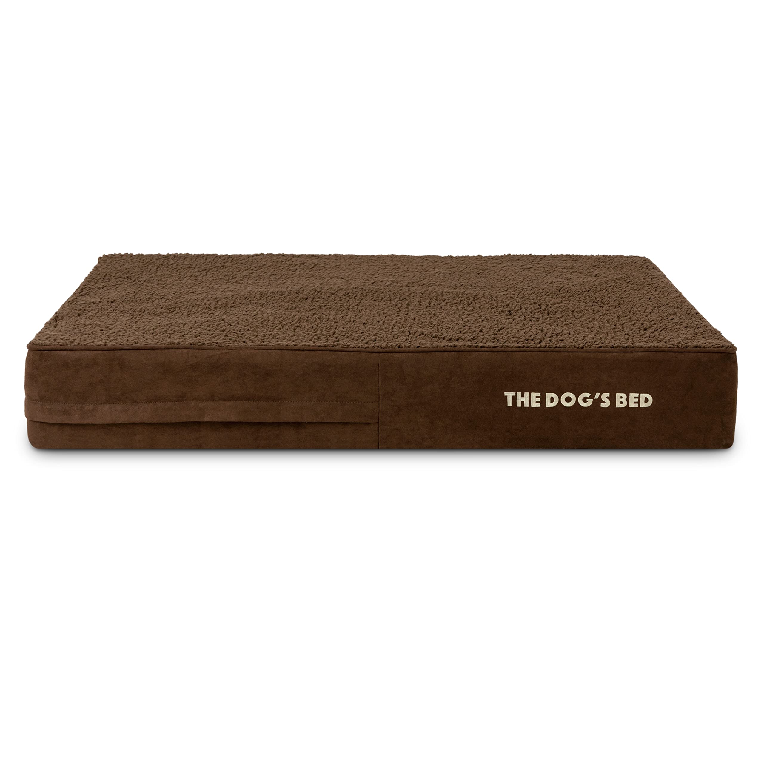 The Dog’s Bed Cover – Replacement Cover, Brown Plush, Large, 15cm