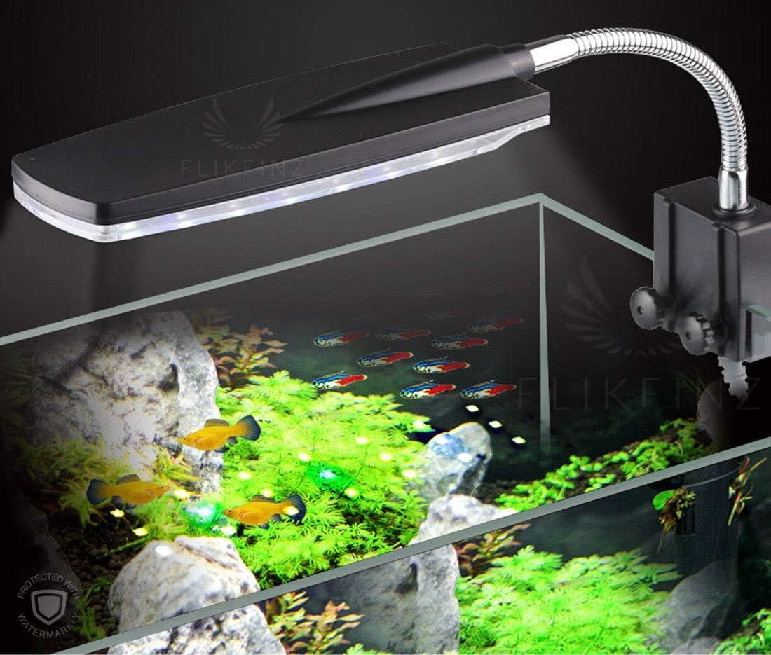 FlikFinz Aquarium 5 Watt LED Light with 360° Rotary Metal Head for Medium Aquariums Upto 2 Feet.