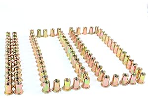 100PCS M6 Rivet Nut - Rivet Nuts, Premium M6 Threaded Inserts for Metal, Nutsert Tool Kit for Sheet Metal, Rivet Nut Kit, Thr