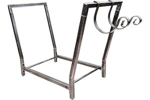 FireProof Pros Indoor and Outdoor Firewood Racks with Kindling Wood Hooks. 25.6in Double Coated Firewood Storage Outdoor and Indoor Wood Holder. Waterproof, Rustproof, Stable Fireplace Log Holder