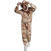 Adarl Girls 2 Piece Outfits Cozy Fleece Bear Ear Hoodie Sweatshirt & Sweatpants Set Fall Winter Warm Sweatsuit for Kids 6-14Y