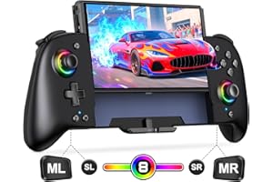 Gammeefy Switch Controllers Compatible with Nintendo Switch/Switch OLED, One-Piece Joypad Controller Replacement for Switch Pro Controller with 9 Lights Color, Turbo, Macro, KeyLinker APP