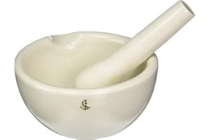 GSC International 4-13024 Porcelain Mortar and Pestle, 130 mm D x 320 mL