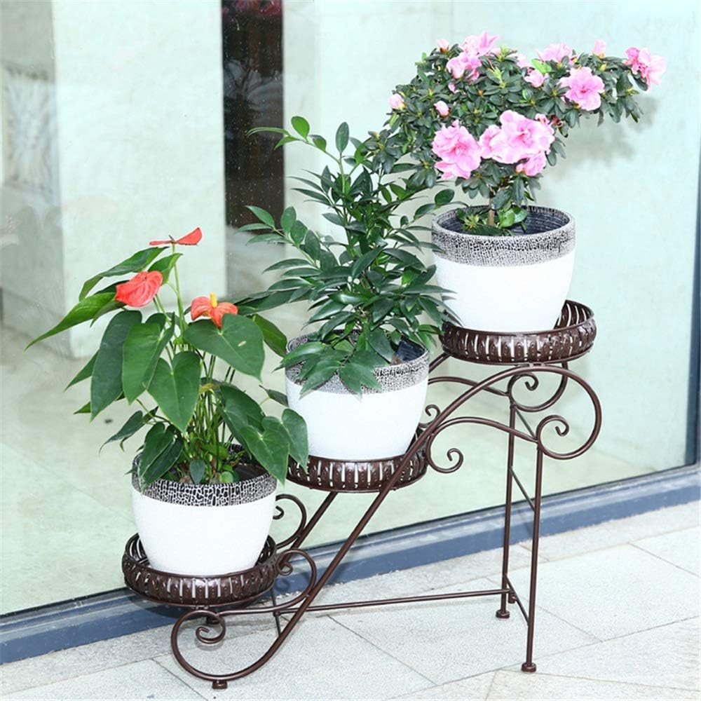 Sunxwen-FS Gartenarbeit Metall 3 Runde Tier Pflanze Container Stand