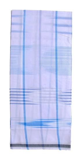 Men's Cotton Lungi (White) - Assorted design