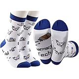 MBMSO Pharmacy Tech Gifts 2 Pairs Pharmacist Socks Pharmacy Technician Gifts RX Pharmacist Gifts Student Graduation Gifts