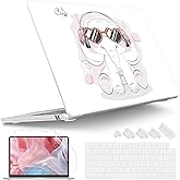 Tuiklol for 2025 2024 2023 MacBook Air 15 inch Case M4 M3 M2 Chip, Model A3241 A3114 A2941 Hard Shell Case with Keyboard Cover & Screen Protector for MacBook 15.3'' Cover, Lovely Elephant