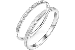 SNYEEST 2-Pack Gold Plated Stacking Rings for Oura Ring 4/Ring 4 Ceramic/Gen 3, Non Tarnish,Matte Finish Sandblast Ring with 14K Zirconia Simulated Diamond Ring Stack for Women Size 5-10