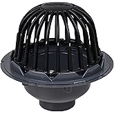 Oatey 78023 PVC Roof Drain with Cast Iron Dome, 3-Inch, Black