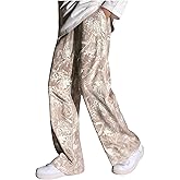 GORGLITTER Boy's Camo Print Baggy Pants Elastic Waist Straight Leg Track Pants Fashion 2026 Streetwear