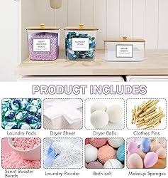 2+1 Pack Laundry Pods Container,Clear Laundry