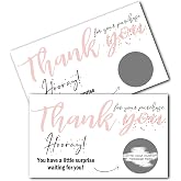 Haizct 50 Pack Pink Thank You Blank Gifts Certificate Scratch