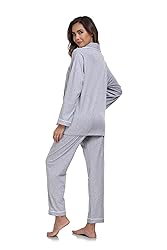 COLORFULLEAF Women's 100% Cotton Long Sleeve Pajama