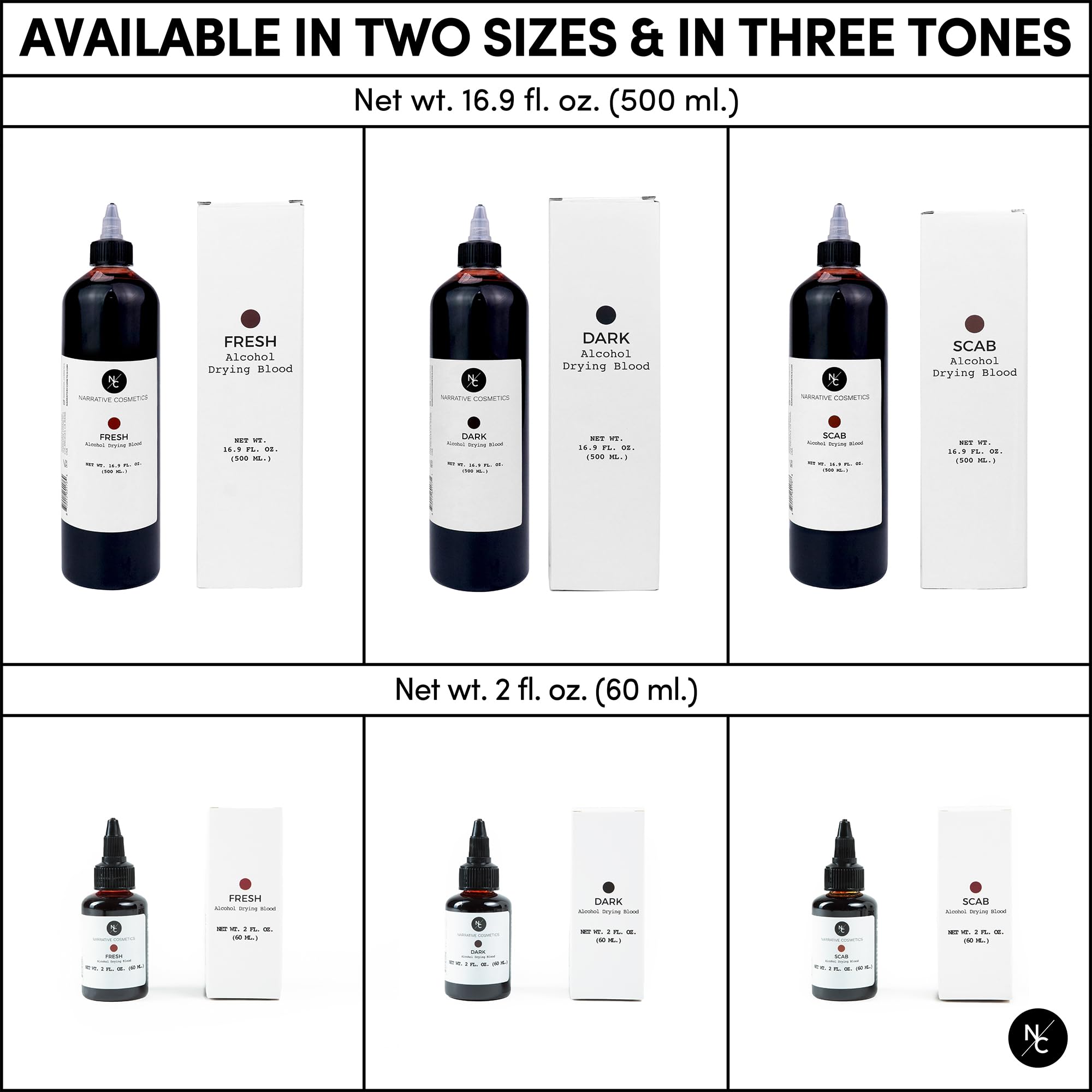 Alcohol Drying Blood, Ultra-Realistic Fake Liquid Blood, SFX Makeup for the Stage, Film, Halloween, and Cosplay - Fresh 2oz