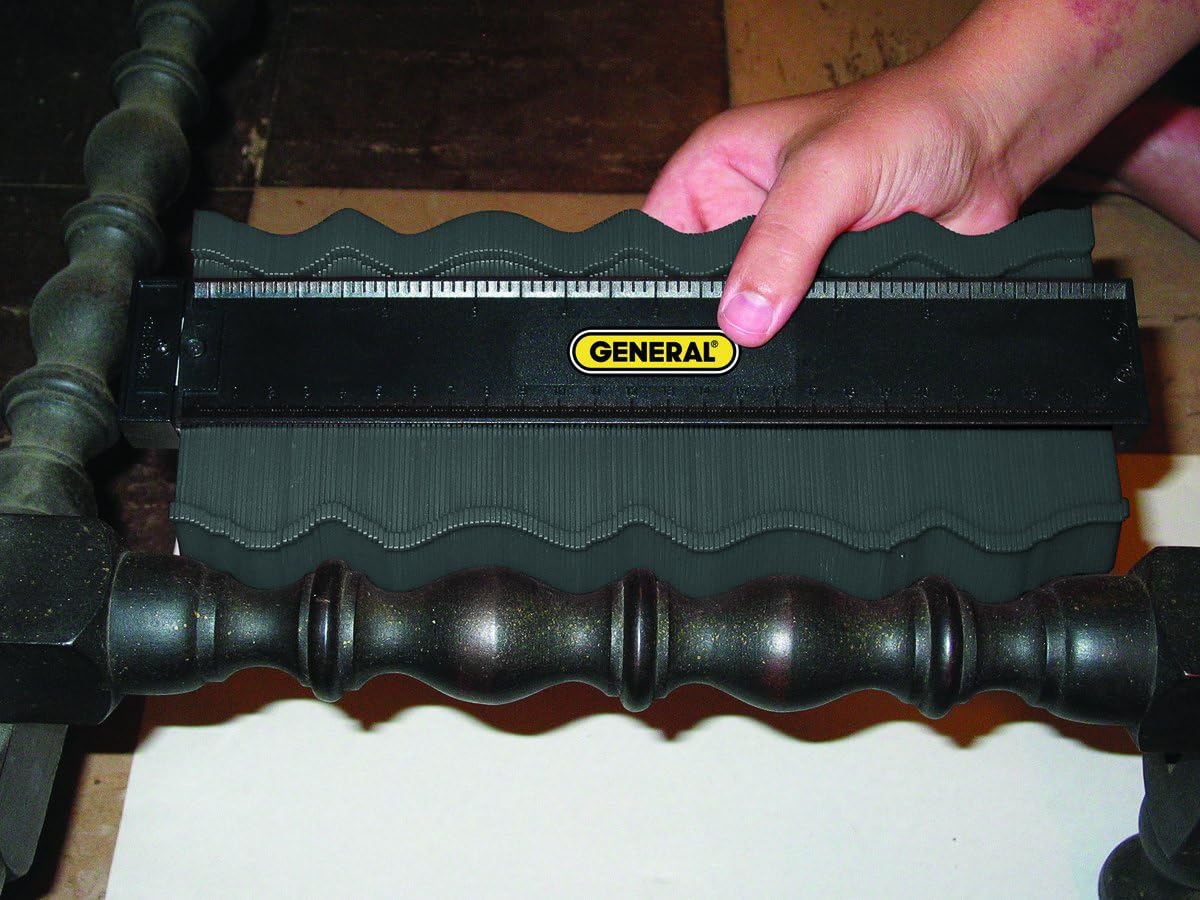 General Tools 833 Plastic Contour Gauge, Profile Gauge, Shape Duplicator, 10-Inch (254mm), Precisely Copy Irregular Shapes For Perfect Fit and Easy Cutting - Profile Gauge - 