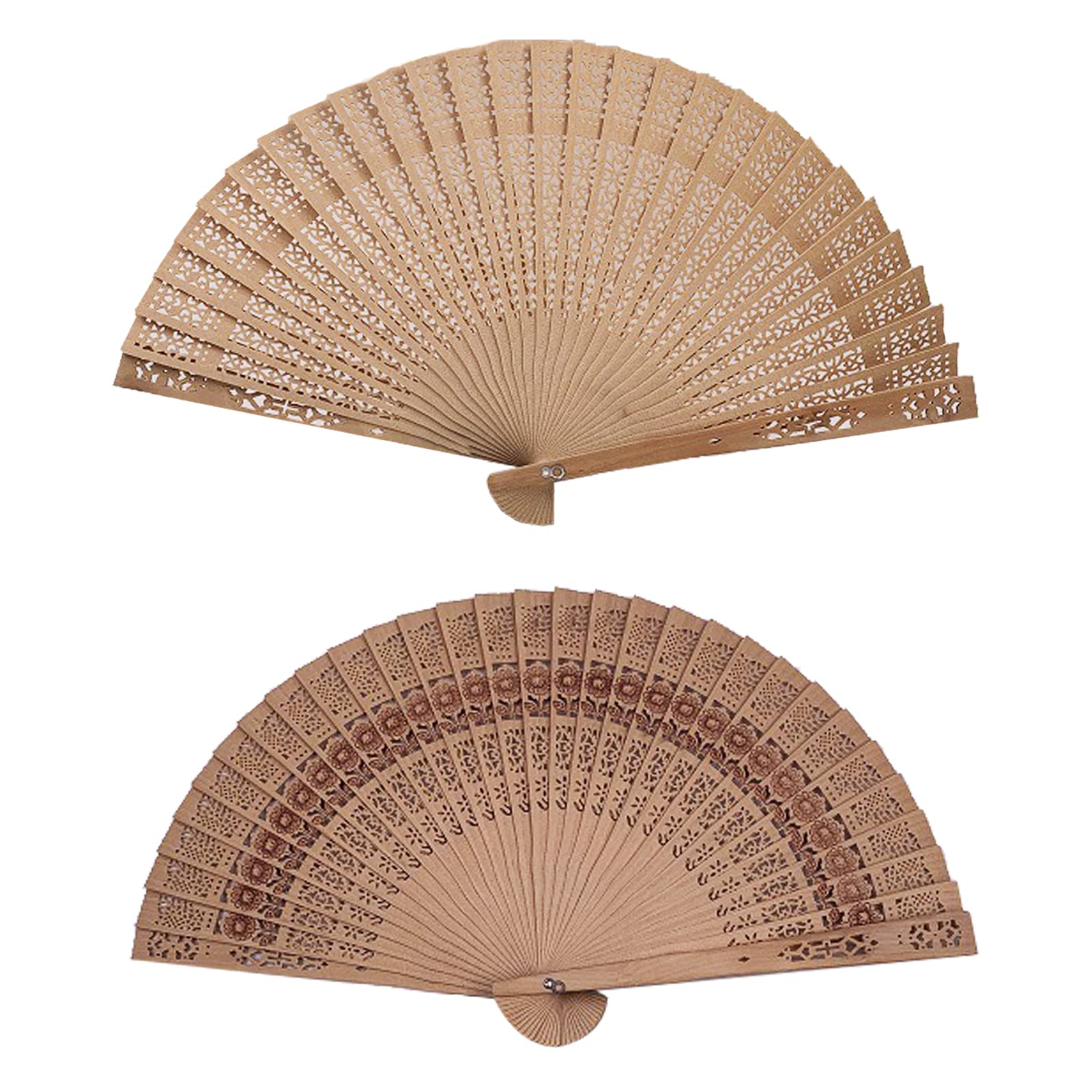 2 Pieces Folding Fans Hand Held Fans Chinese Style Vintage Design Dance Decoration Cosplay