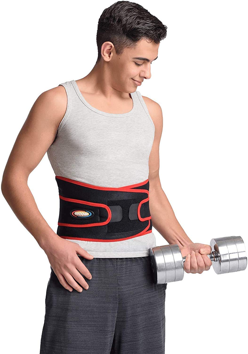 MAXAR Bio-Magnetic Airprene Back Brace W/Powerful 18 Magnets, Ideal Support Belt for Lumbosacral, Heavy Lifting & Lower Back Pain, Unisex (Medium)
