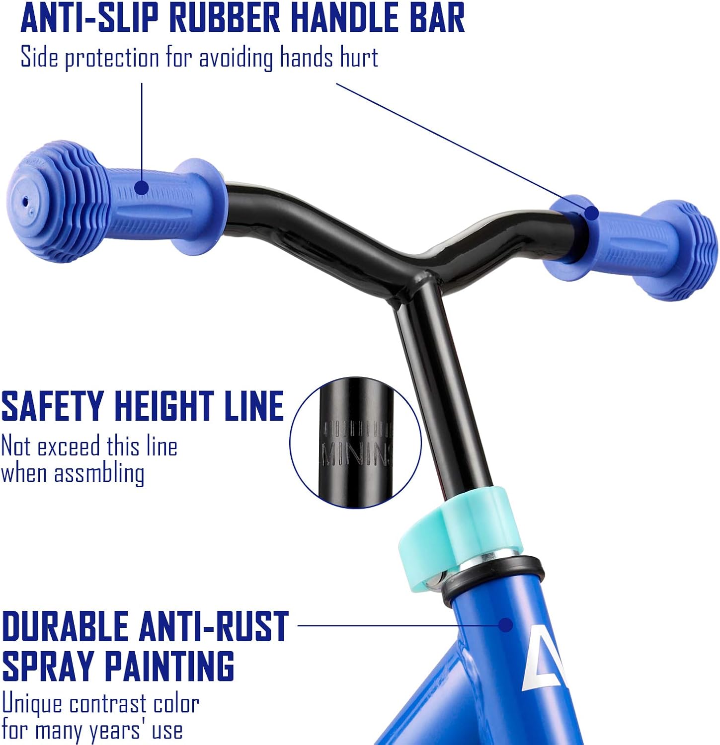 Albott Balance Bike 12" Toddler Training Bike for 18 Months, 2, 3, 4, 5 Year Old Kids Lightweight Contrast Color No Pedal Bicycle with Adjustable Seat and Airless Tire (Blue): Sports & Outdoors