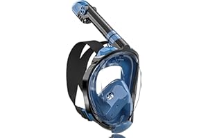 QingSong Full Face Snorkel Mask for Adults, Snorkeling Gear with Camera Mount, Foldable 180 Degree Panoramic View Snorkeling Set Anti-Fog Anti-Leak