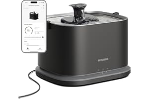 PETLIBRO Upgrade Cat Water Fountain Stainless Steel Tray, Dockstream 2 Cat Fountain Indoor, 3L/101oz Auto Cat Fountains for Drinking, App Monitoring Pet Water Fountain Dog, 5G WiFi Cat Water Dispenser