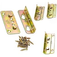 Kutir No-Mortise Bed Rail Fittings Complete Set Of 4 - Heavy Duty Rust