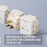 Karrma Ltd 3 Way Extension Plug UK Surge Protection 13A Switched Neon Splitter view 2