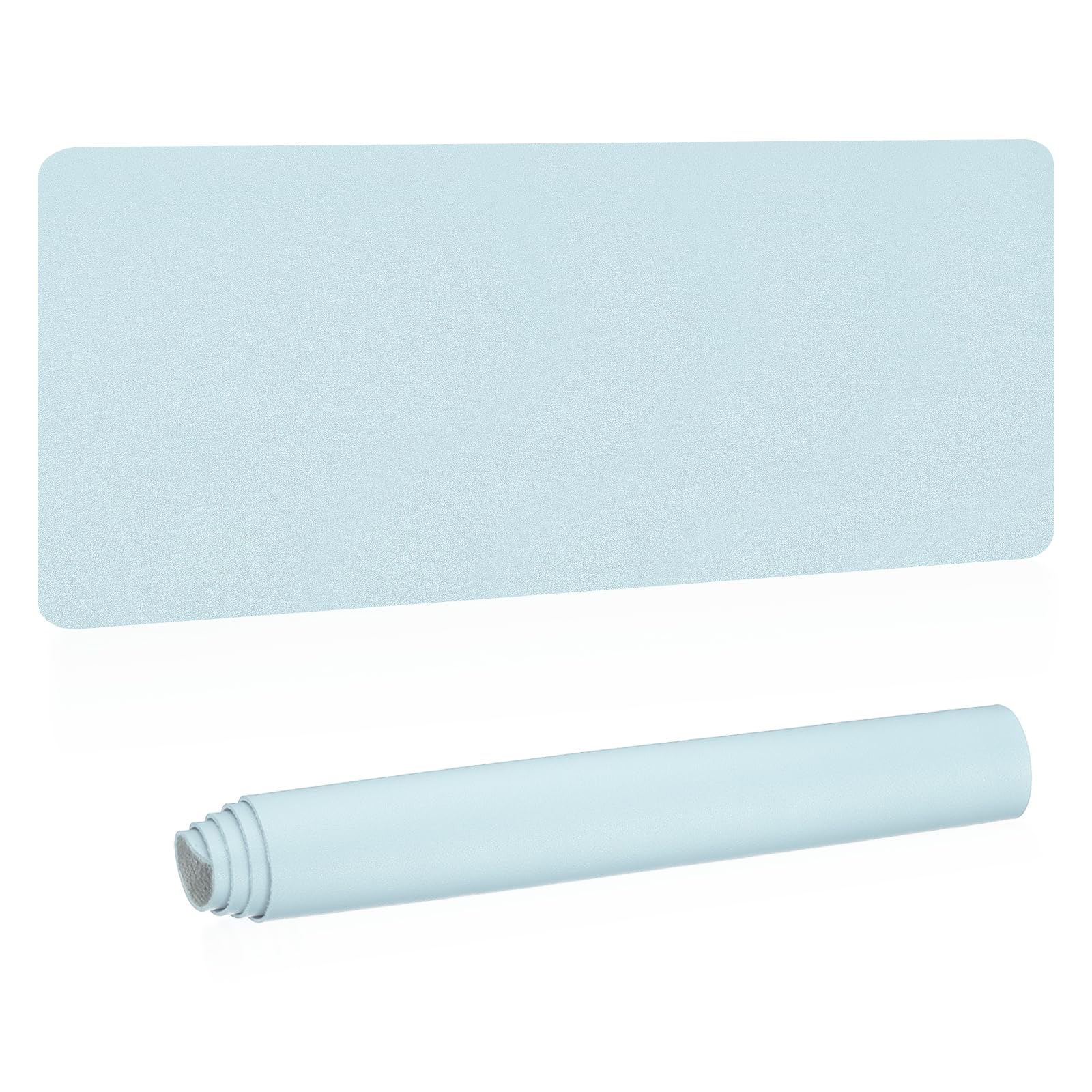PATIKIL Large Desk Mat, 48"x17", PU Leather & Suede, Light Blue