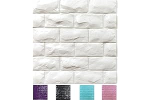 YUTIANLI 30PCS 3D Wall Panels Peel and Stick Faux Brick Wallpaper White Self Adhesive Foam Brick Paneling Faux Stone Wall Panels (30PCS, White)