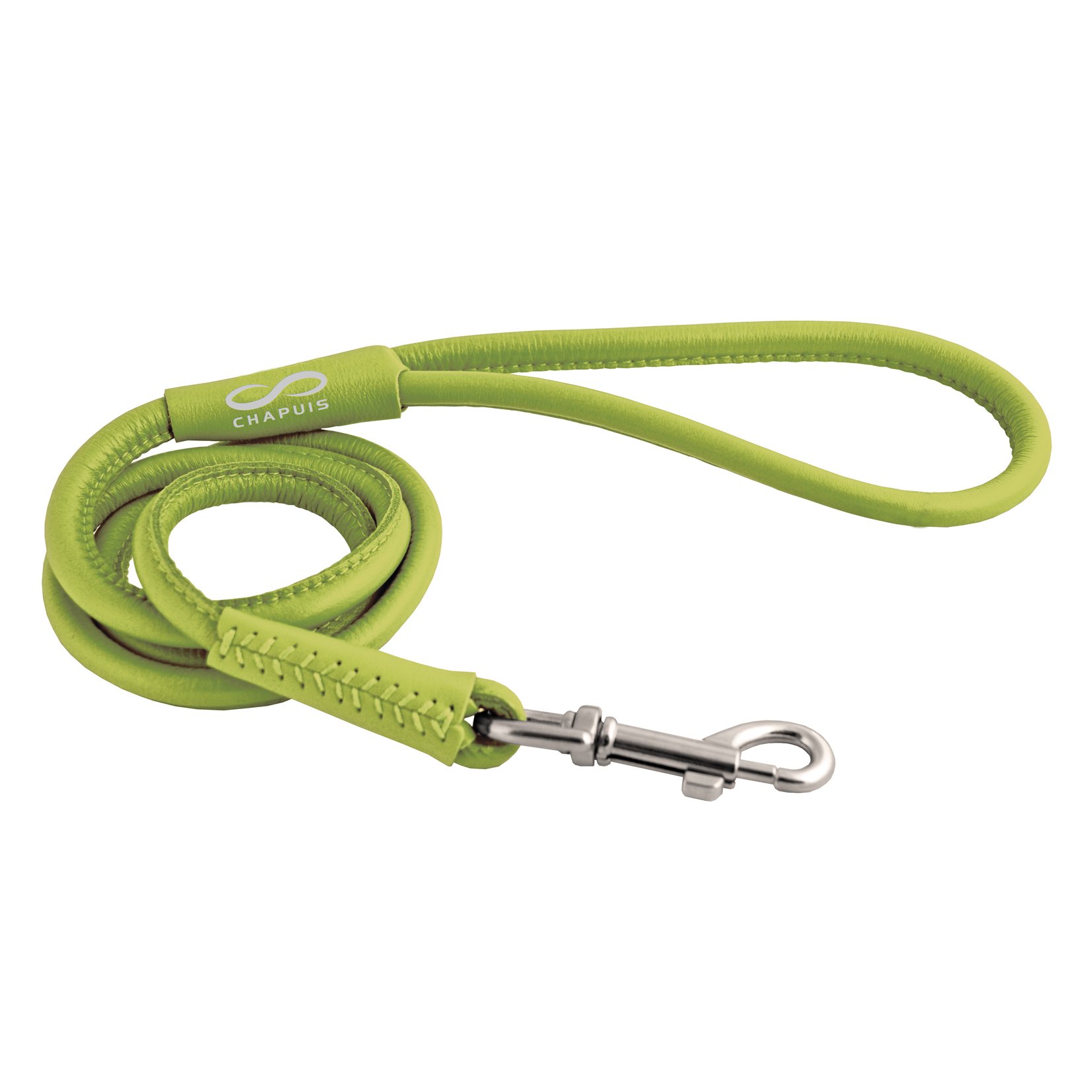CHAPUIS SELLERIE SLA682 Glamour Round Lead for Dog and Cat - Green Leather - Diameter 6 mm - Length 1.22 m - Size XS