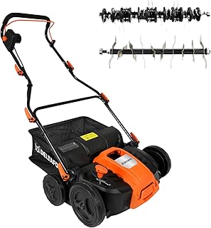 DELTAFOX Elektro Vertikutierer Rasenlüfter - 1500W Turbo Power Motor - hohe Durchzugskraft - Überlastschutz - 40l Fangsack - 36cm Arbeitsbreite - große Räder - bis 600m²