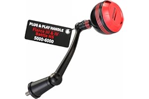 MARVELURE Foldable Power Handle for Penn Fierce III IV, Battle III HS Spinning Fishing Reel Replacement Handle (Not for Fierce Live Liner)