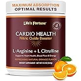 Life's Fortune 5000mg L- Arginine Supplement Powder & 1000mg L-Citrulline, High Potency Nitric Oxide Health Booster, Endurance, Workout Performance, Natural Orange Flavor (20 Servings)