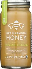 BEE HARMONY Organic Eucalyptus Raw Creamed Honey, 12 OZ
