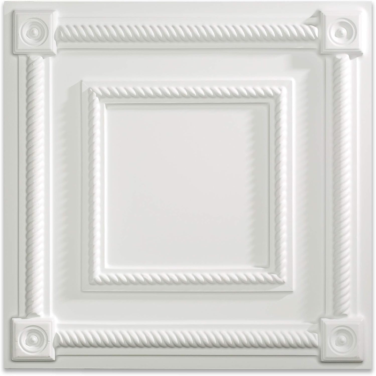 Fasade Easy Installation Coffer Gloss White Lay In Ceiling Tile