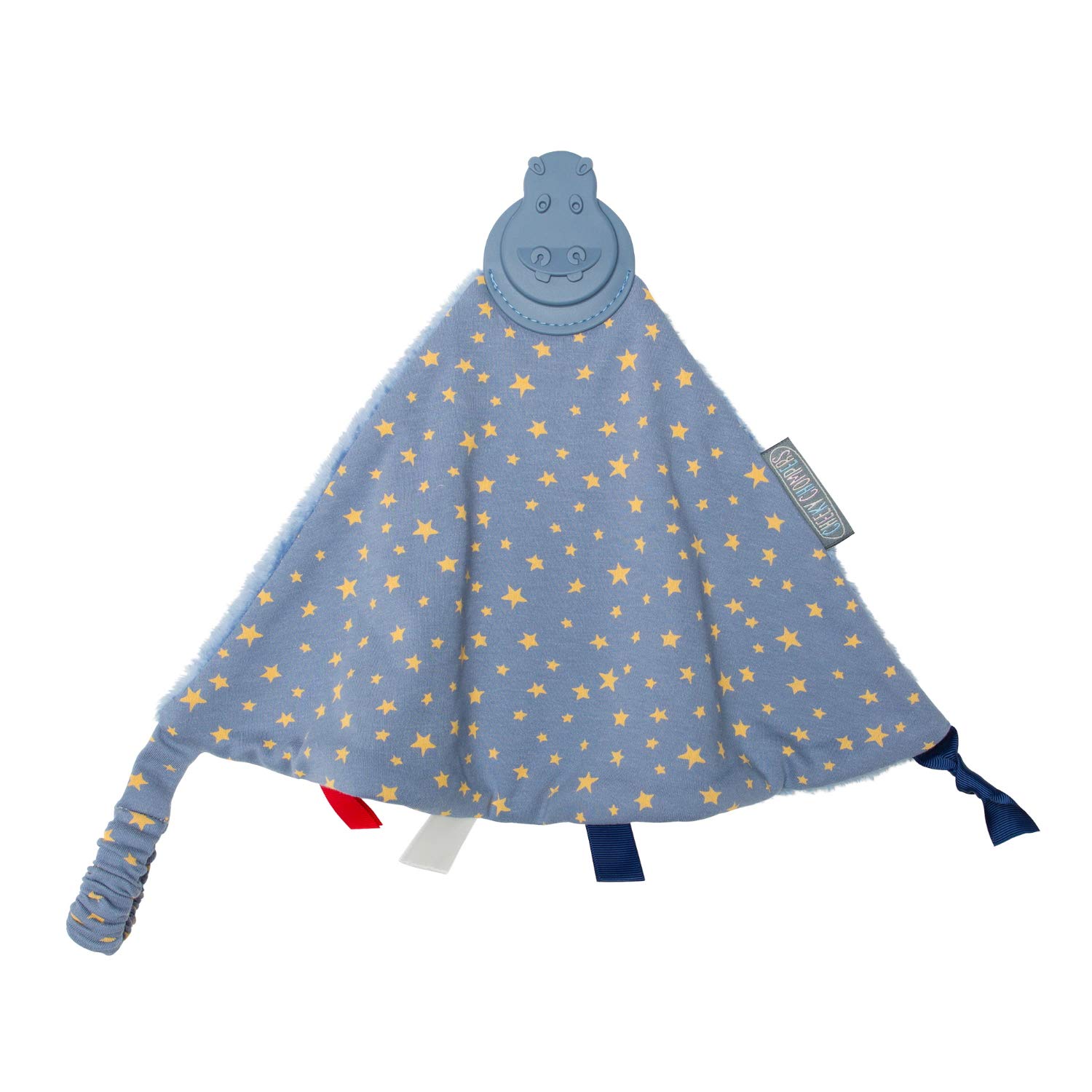 Cheeky Chompers Soft Baby Comforter | 4 in 1 Comfortchew | Baby Teething Aid & Sensory Toy | Silicone Teething Section | Soothing + Comforting | Midnight Stars — image 1