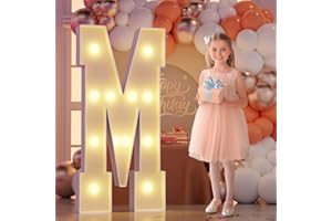 Rielmox Marquee Letters 4 Feet Tall, 4FT Marquee Light Up Letters M, Large Marquee Letter for Party Decoration, Birthday Marry Me Wedding Baby Shower Graduation Decor, Assembly Needed