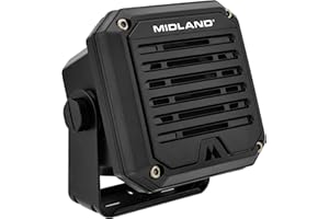 Midland- SPK100 Heavy-Duty 20W External Speaker - 180 Degrees Swivel Base Bracket Works with All CB and MXT Radios 8-OHM Sound System 3.5mm Audio Plug - Easy Installation Waterproof Design