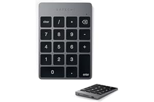 Satechi Slim Aluminum Bluetooth Keypad, Wireless Number Pad with 18 Keys, USB-C Rechargeable Numpad, External Number Pad for 