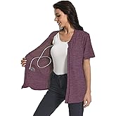 Post Mastectomy Zip Shirts with Drain Pockets Surgery Recovery Must Haves Clothing Comfy Short Sleeve Shirts