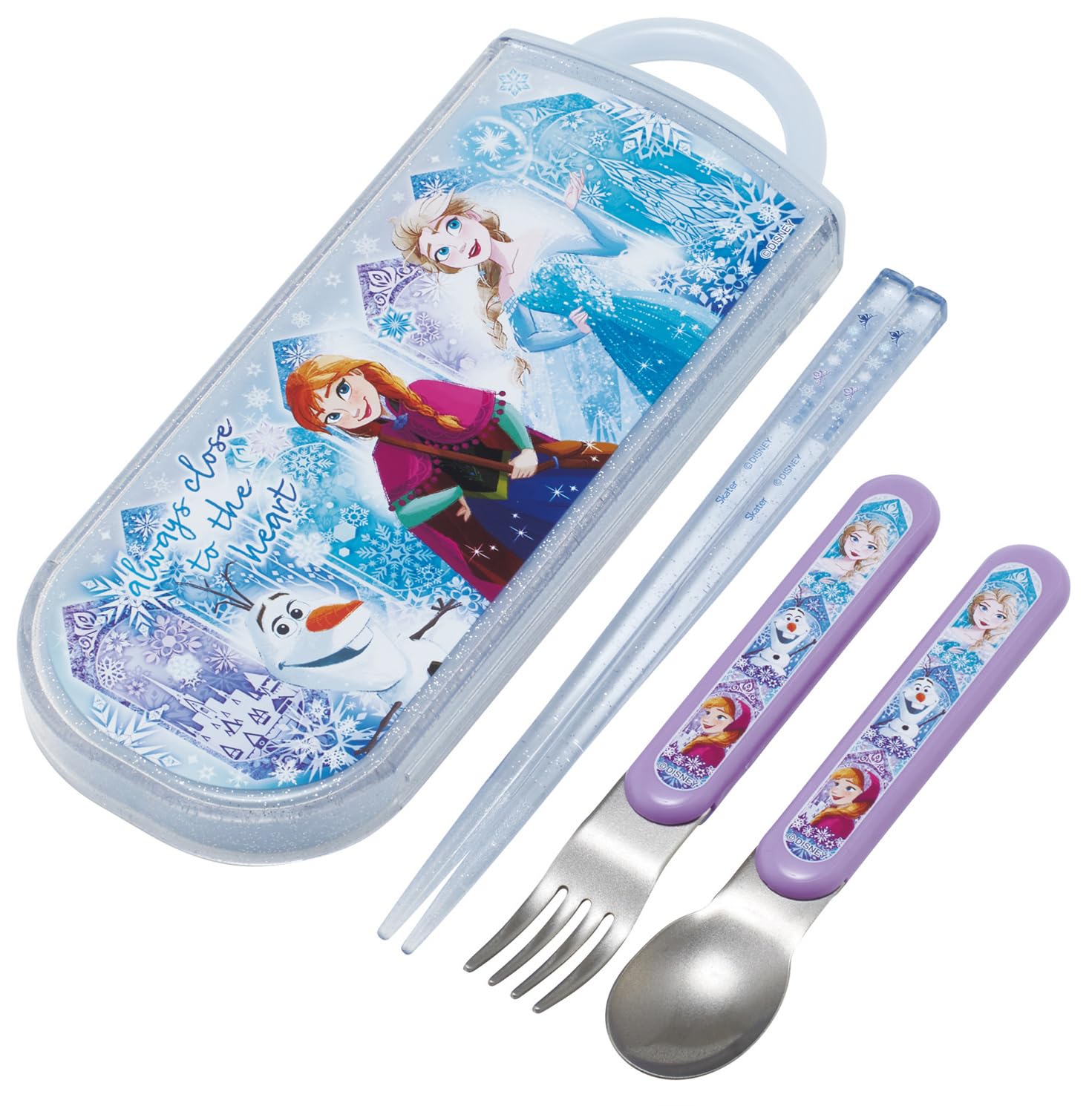 スケーター(Skater) 子供用 お弁当 トリオセット 箸 スプーン フォーク キッズ カトラリー 抗菌 加工 開けやすいスライド式 日本製 ディズニー アナと雪の女王 25 女の子 TACC2AG69016商品画像