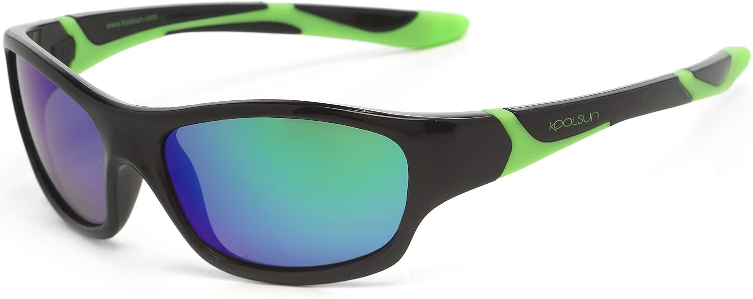 KOOLSUN - Sport - kids sunglasses - Black Lime - 3-8 years - UV400 - Category 3