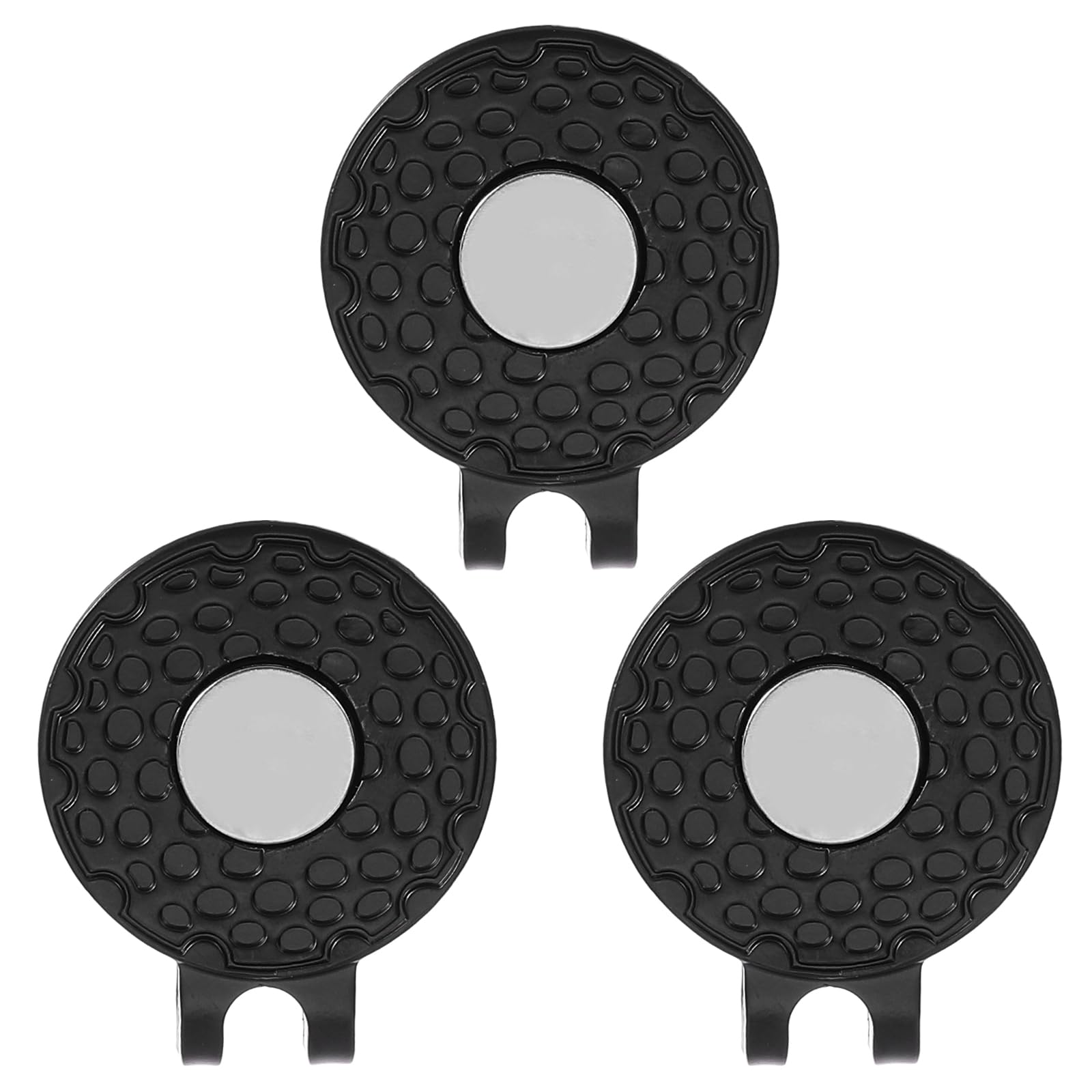 PATIKIL Magnetic Golf Ball Marker Holder, 3 Pack Metal Golf Hat Clips for Women Men Golfer Plants Caps Visor Belt, Black