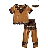 LATOBREATH Boys Kids Halloween Indian Costume Thanksgiving Outfit With Headband