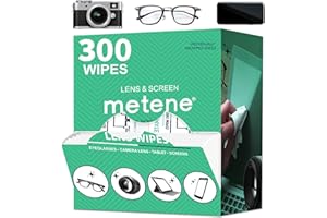 Metene Lens Cleaning Wipes, 300 Pre-Moistened and Individually Wrapped Eyeglass Wipes, Glasses Cleaner -Great for Eyeglasses,