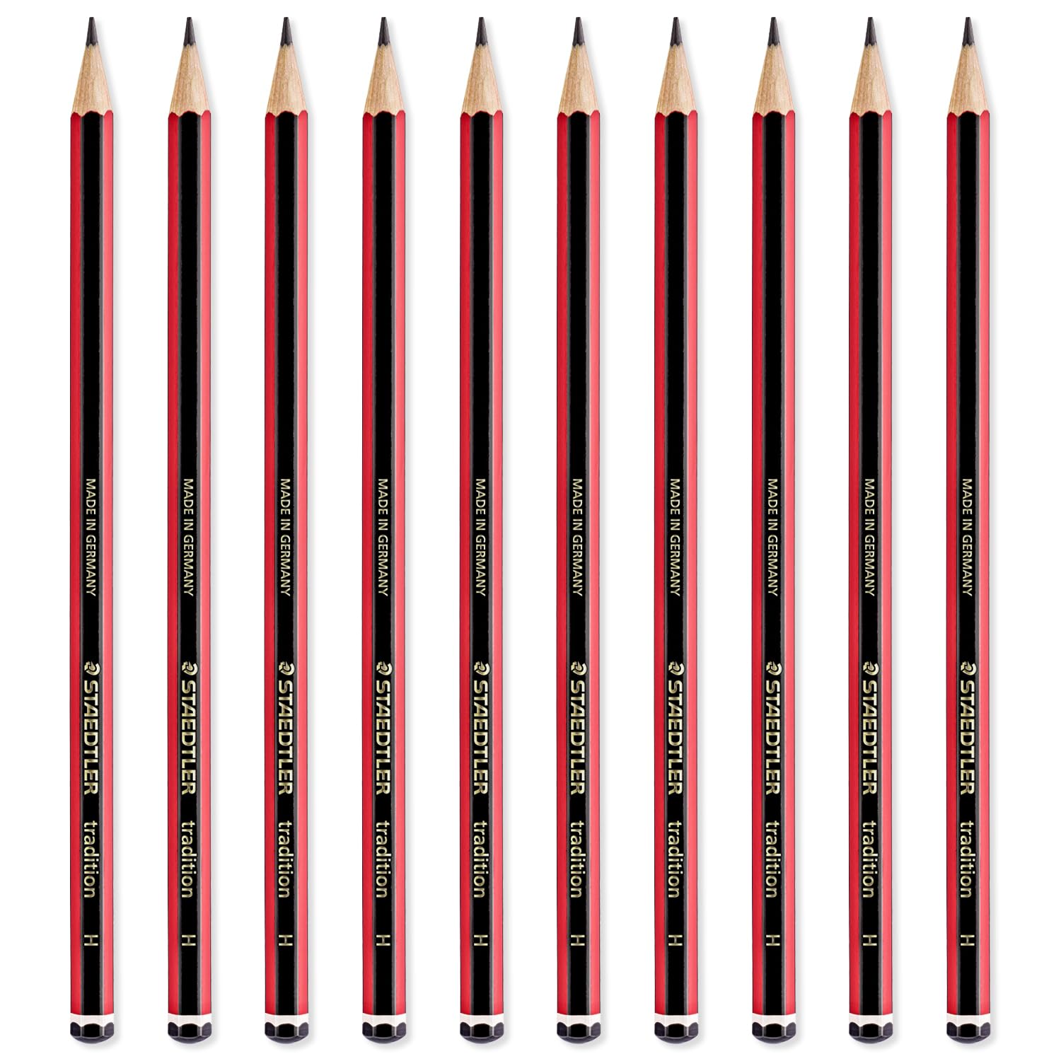 STAEDTLER Tradition Pencil - Drawing Sketching Art - Pack of 10 Pencils - Grade H
