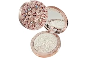 Flower Knows Little Angel Embossed Highlighter - Moonlight White Highlighter Powder,Long-Lasting Moonlight Glow,Creamy White&Subtle Warm Shimmer,Velvet & Weightless Finish(L03 Chanting Anthem)