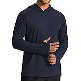 COOFANDY Men's SPF 50+ Sun Shirts Long Sleeve Rash Guard Thin Summer Hoodie Sun Protection Fishing Shirt with Thumbhole
