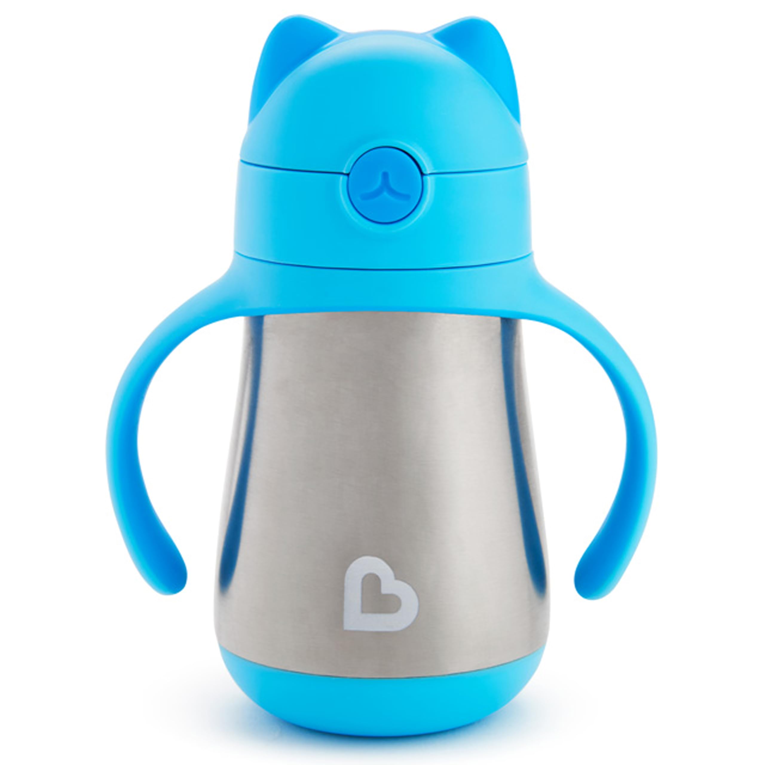 Photo 1 of Munchkin Cool Cat Sippy Cup for Toddlers, Stainless Steel Straw Cup, 8 Ounce, Blue
