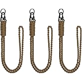 YELARXI Paracord Lanyard, 550 Keychain Lanyard Heavy Duty Necklace Keychains Braided Wrist Strap for Men Women Outdoor Activity Survival Keys Whistle Rope ID Badges (3 Pack, Brown